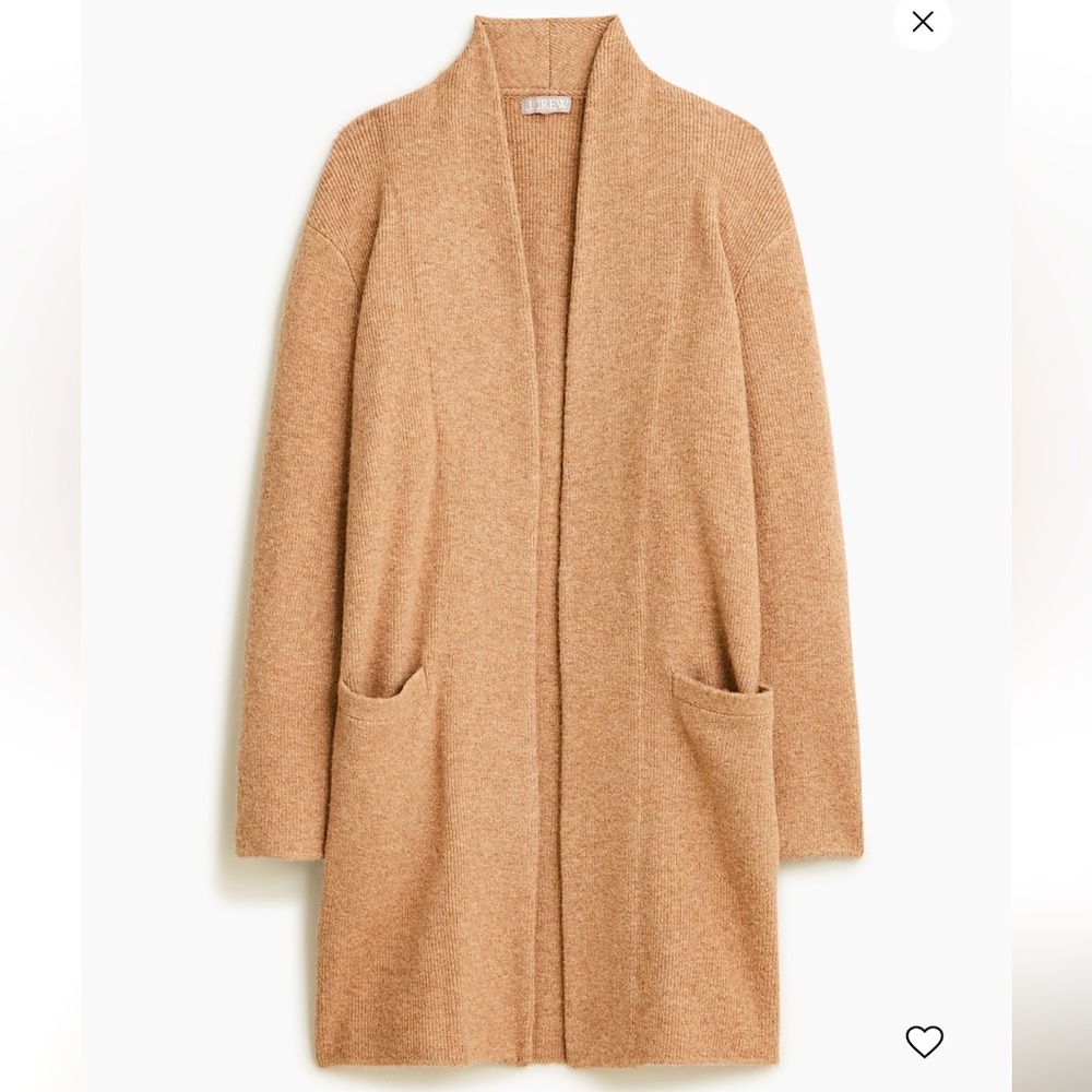 J. Crew Open-Front Camel/Tan Cozy Cardigan Sweater